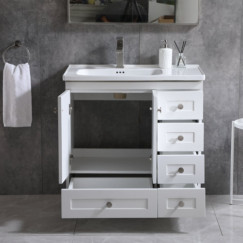 Latitude Run® 32'' Freestanding Single Bathroom Vanity with Ceramic